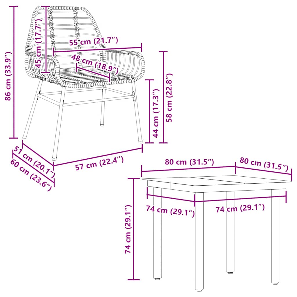 5 Piece Garden Dining Set Brown Poly Rattan Glass