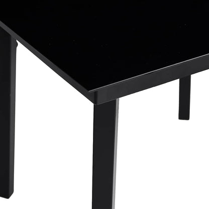 3 Piece Garden Dining Set Black Poly Rattan Glass