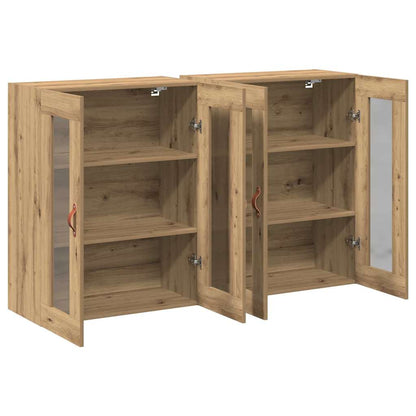 Wall Cabinets 2 pcs Artisan Oak 69.5 x 34 x 90 cm