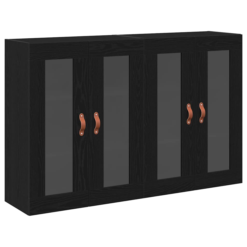 Wall Cabinets 2 pcs Black Oak 69.5 x 34 x 90 cm Engineered Wood