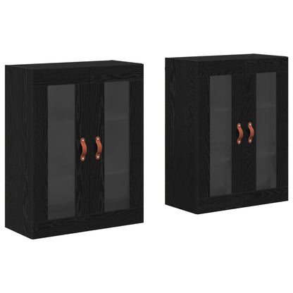 Wall Cabinets 2 pcs Black Oak 69.5 x 34 x 90 cm Engineered Wood