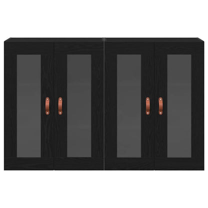 Wall Cabinets 2 pcs Black Oak 69.5 x 34 x 90 cm Engineered Wood