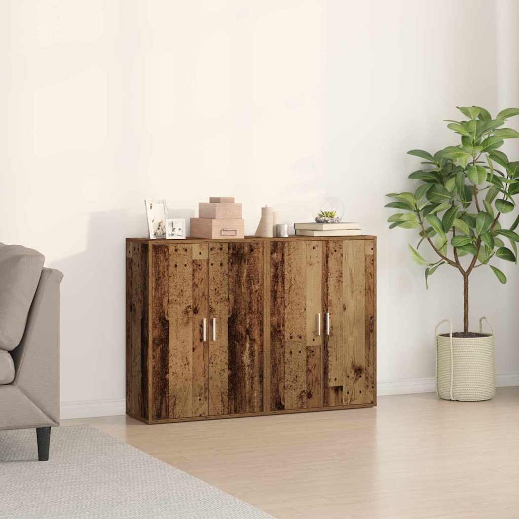 Sideboard 2 pcs Old Wood 60 x 31 x 84 cm Engineered Wood