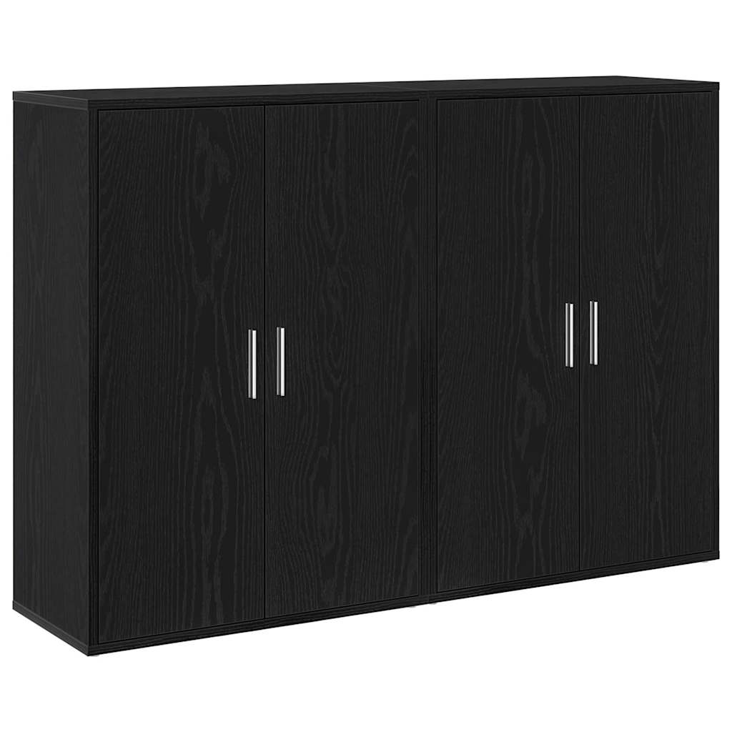 Sideboard 2 pcs Black Oak 60 x 31 x 84 cm Engineered Wood