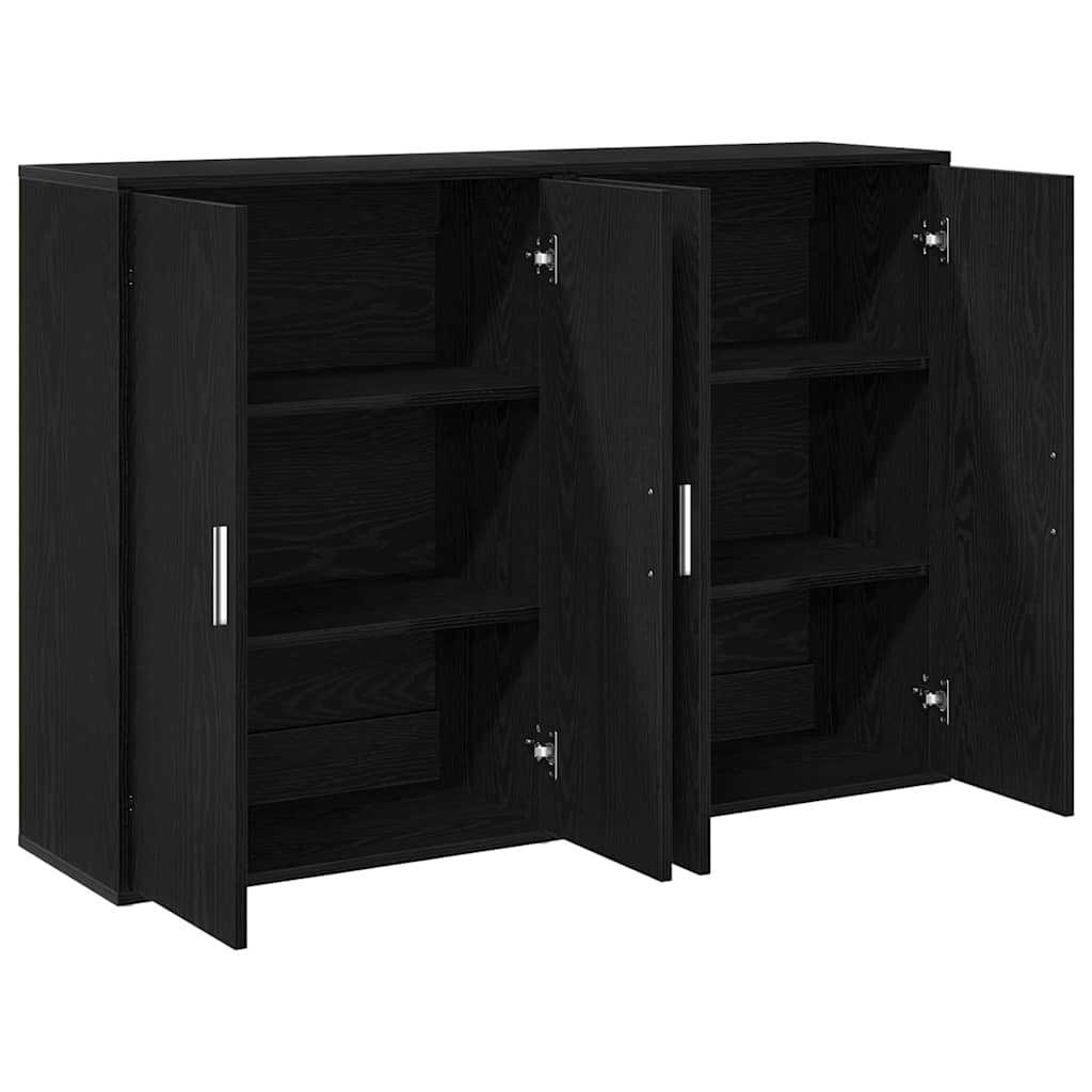 Sideboard 2 pcs Black Oak 60 x 31 x 84 cm Engineered Wood