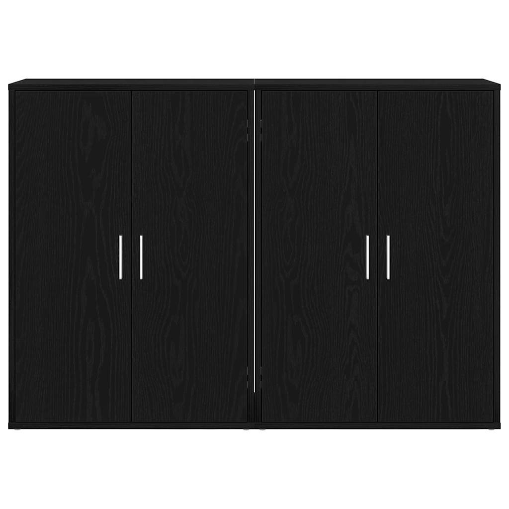 Sideboard 2 pcs Black Oak 60 x 31 x 84 cm Engineered Wood