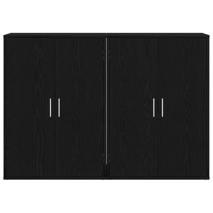 Sideboard 2 pcs Black Oak 60 x 31 x 84 cm Engineered Wood