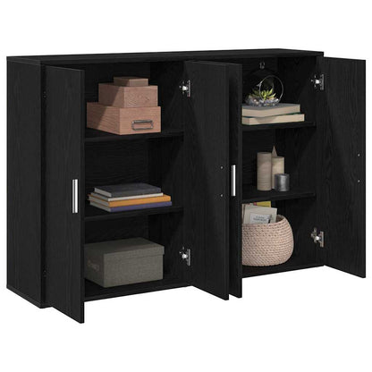 Sideboard 2 pcs Black Oak 60 x 31 x 84 cm Engineered Wood