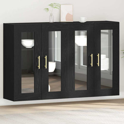 Wall Cabinets 2 pcs Black Oak 69.5 x 34 x 90 cm Engineered Wood