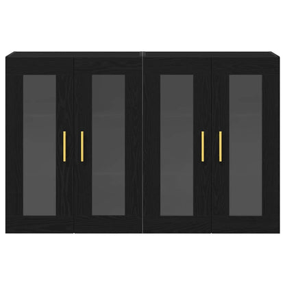 Wall Cabinets 2 pcs Black Oak 69.5 x 34 x 90 cm Engineered Wood