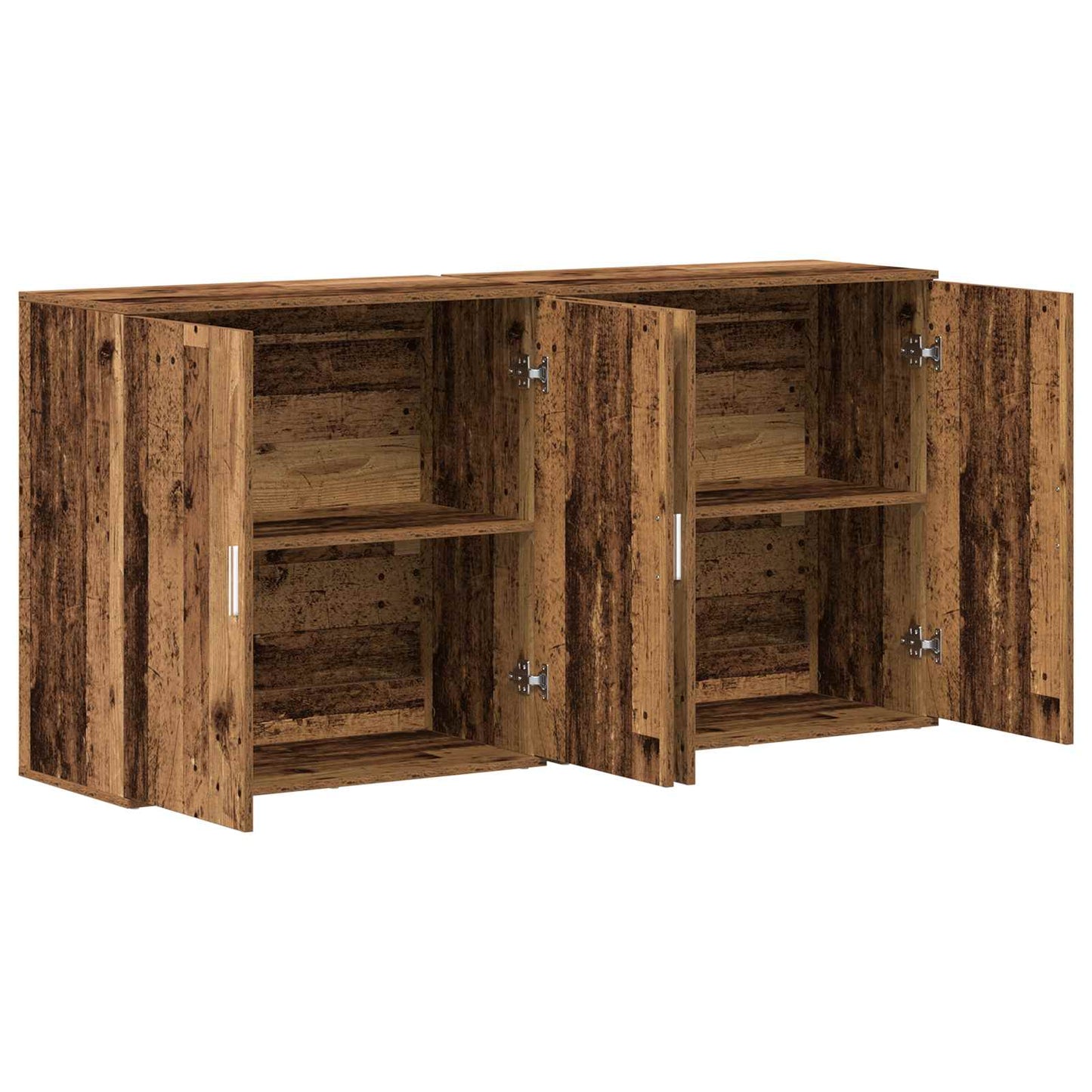 Sideboard 2 pcs Old Wood 79 x 38 x 80 cm Engineered Wood