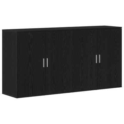 Sideboard 2 pcs Black Oak 79 x 38 x 80 cm Engineered Wood