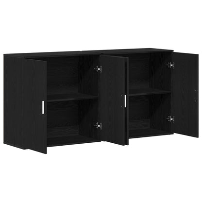 Sideboard 2 pcs Black Oak 79 x 38 x 80 cm Engineered Wood