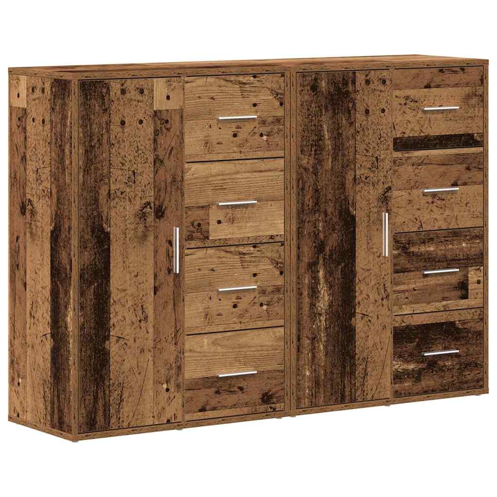Sideboard 2 pcs Old Wood 60 x 31 x 84 cm Engineered Wood