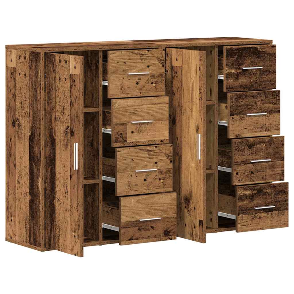 Sideboard 2 pcs Old Wood 60 x 31 x 84 cm Engineered Wood