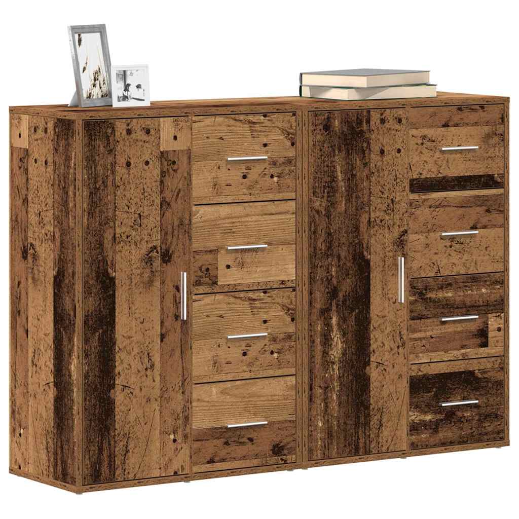 Sideboard 2 pcs Old Wood 60 x 31 x 84 cm Engineered Wood