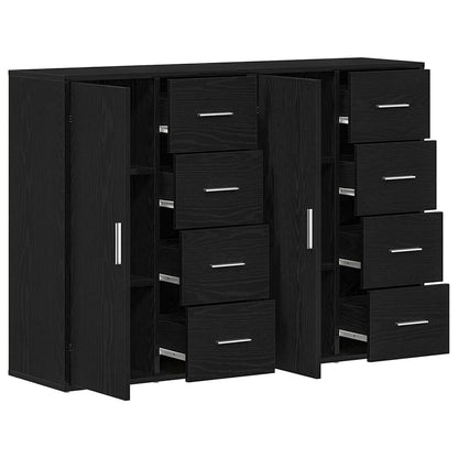 Sideboard 2 pcs Black Oak 60 x 31 x 84 cm Engineered Wood
