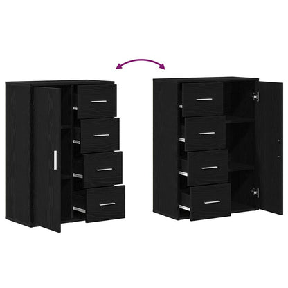 Sideboard 2 pcs Black Oak 60 x 31 x 84 cm Engineered Wood