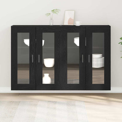 Wall Cabinets 2 pcs Black Oak 69.5 x 34 x 90 cm Engineered Wood