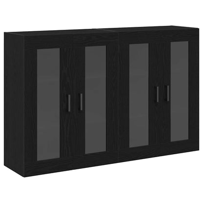 Wall Cabinets 2 pcs Black Oak 69.5 x 34 x 90 cm Engineered Wood