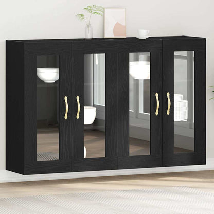 Wall Cabinets 2 pcs Black Oak 69.5 x 34 x 90 cm Engineered Wood