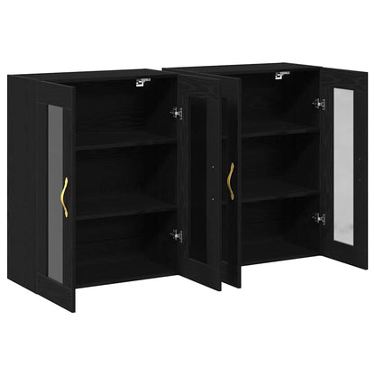 Wall Cabinets 2 pcs Black Oak 69.5 x 34 x 90 cm Engineered Wood