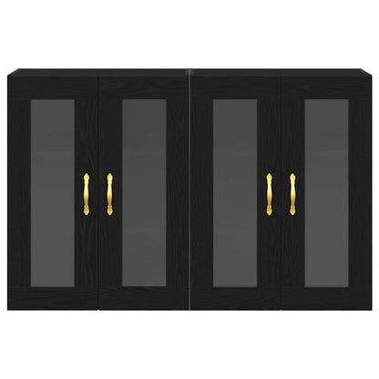 Wall Cabinets 2 pcs Black Oak 69.5 x 34 x 90 cm Engineered Wood