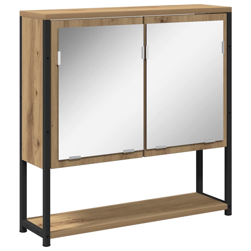 Bathroom Furniture Set with Shelf 2 pcs Brown Engineered wood