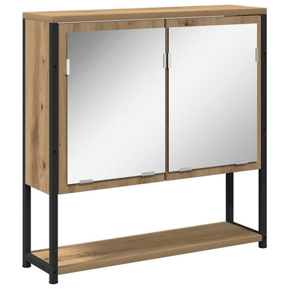 Bathroom Furniture Set with Shelf 2 pcs Brown Engineered wood
