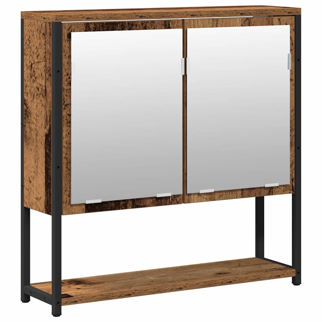 Bathroom Furniture Set with Shelf 2 pcs Brown Engineered wood
