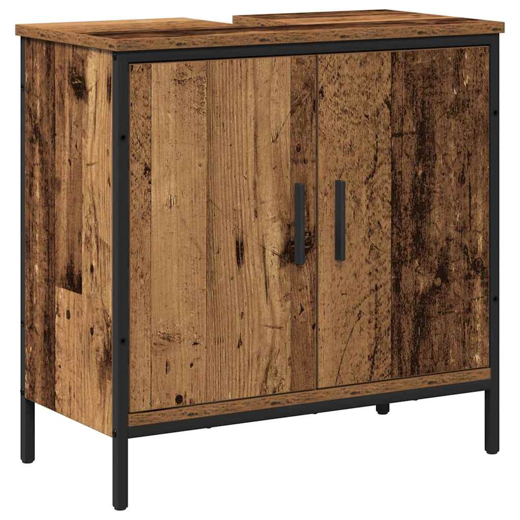 Bathroom Furniture Set with Shelf 2 pcs Brown Engineered wood