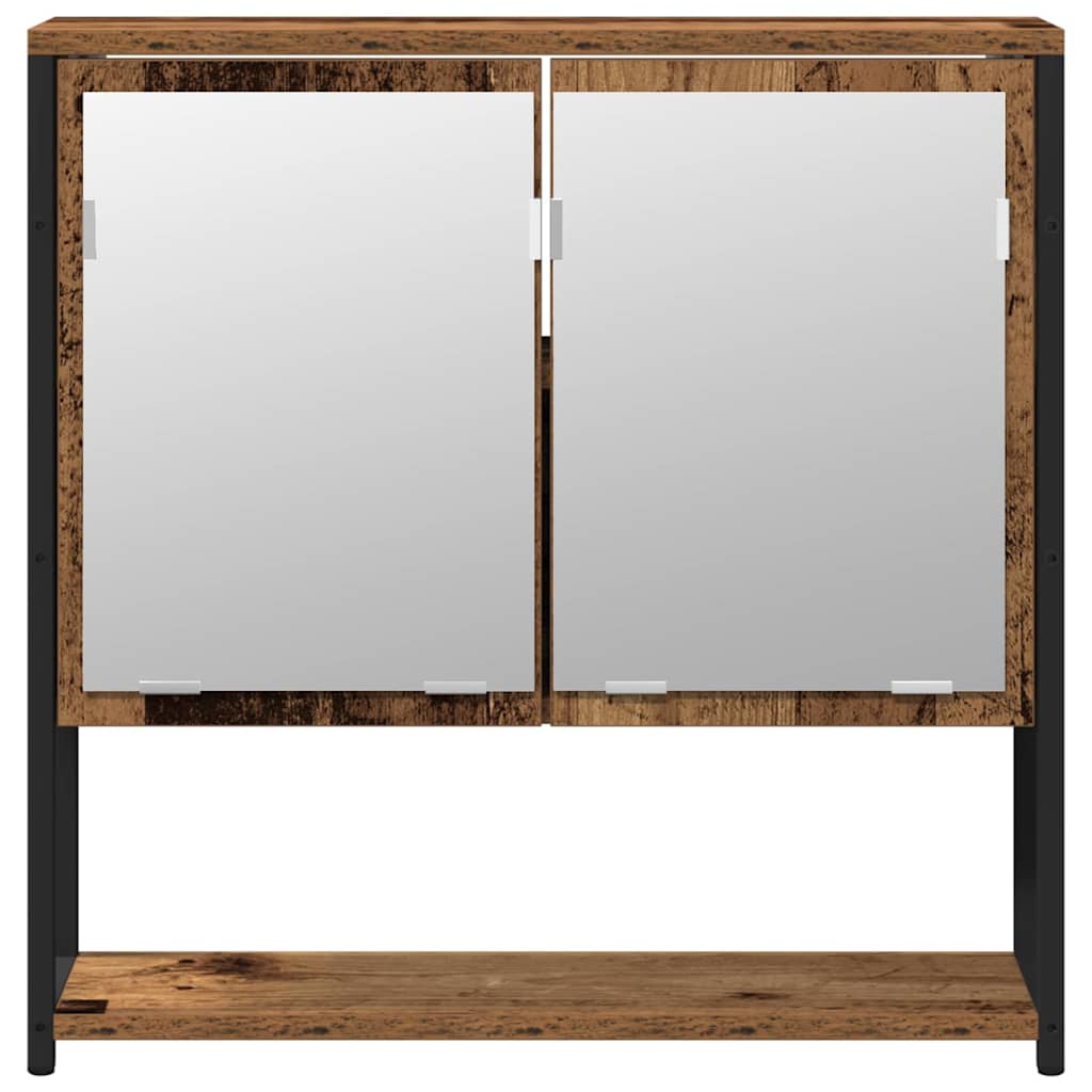 Bathroom Furniture Set with Shelf 2 pcs Brown Engineered wood