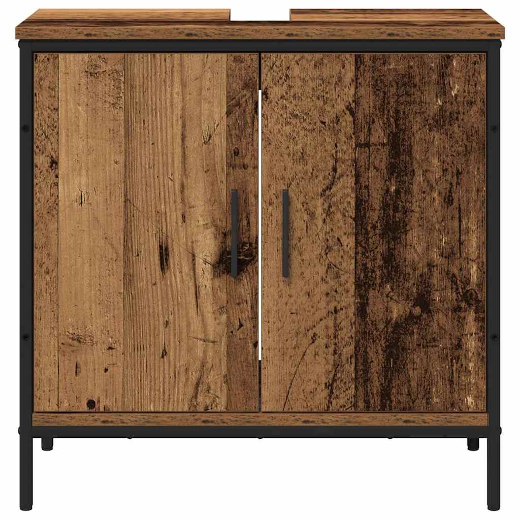 Bathroom Furniture Set with Shelf 2 pcs Brown Engineered wood