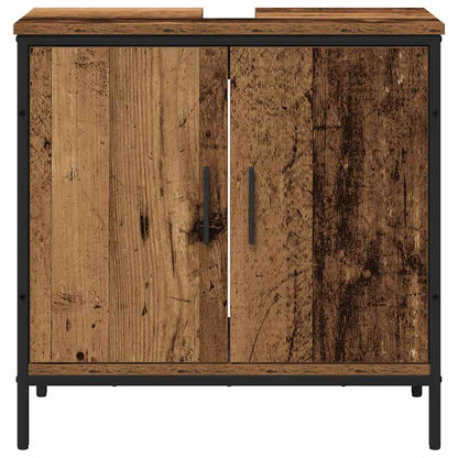 Bathroom Furniture Set with Shelf 2 pcs Brown Engineered wood