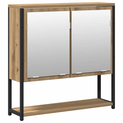 Bathroom Furniture Set with Shelf 2 pcs Brown Engineered wood