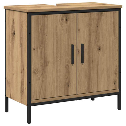 Bathroom Furniture Set with Shelf 2 pcs Brown Engineered wood