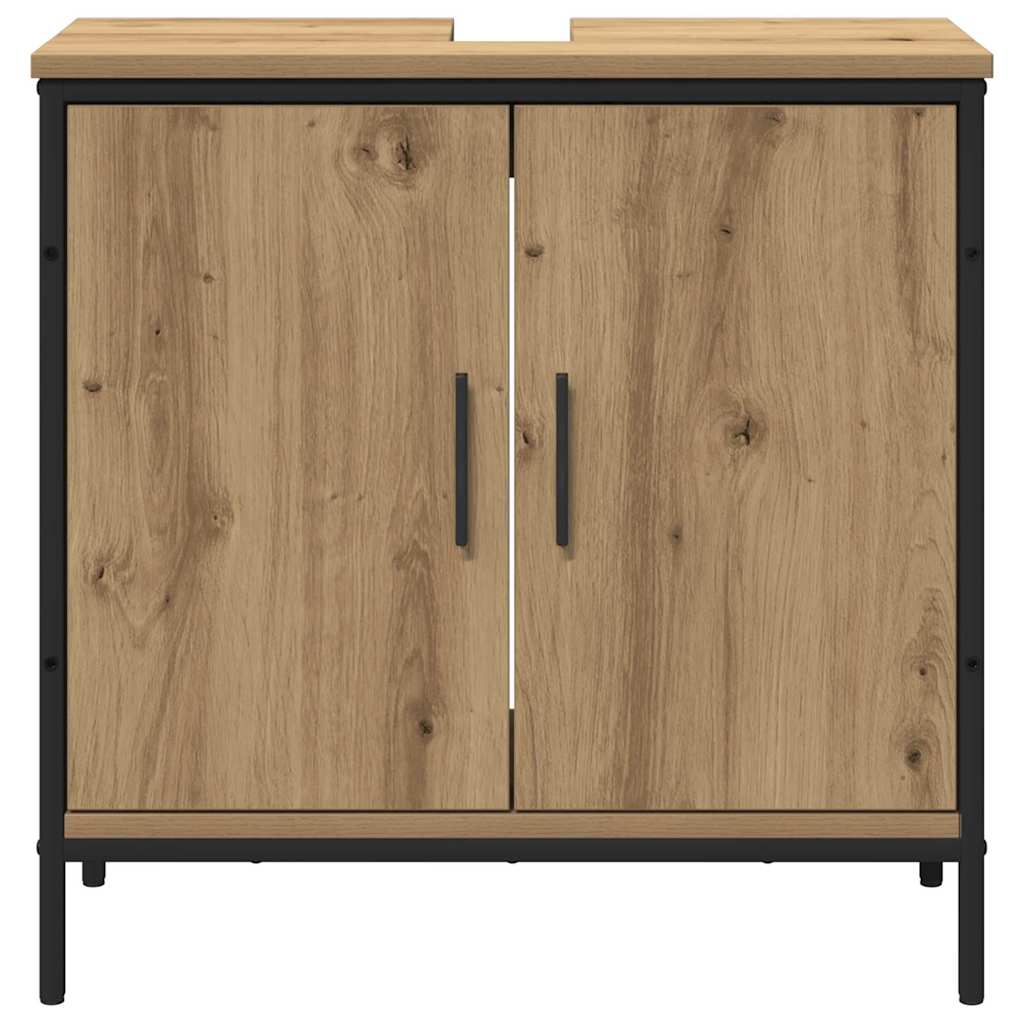 Bathroom Furniture Set with Shelf 2 pcs Brown Engineered wood