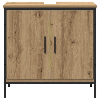Bathroom Furniture Set with Shelf 2 pcs Brown Engineered wood