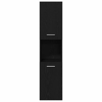 Bathroom Furniture Set 4 pcs Black Oak Engineered Wood