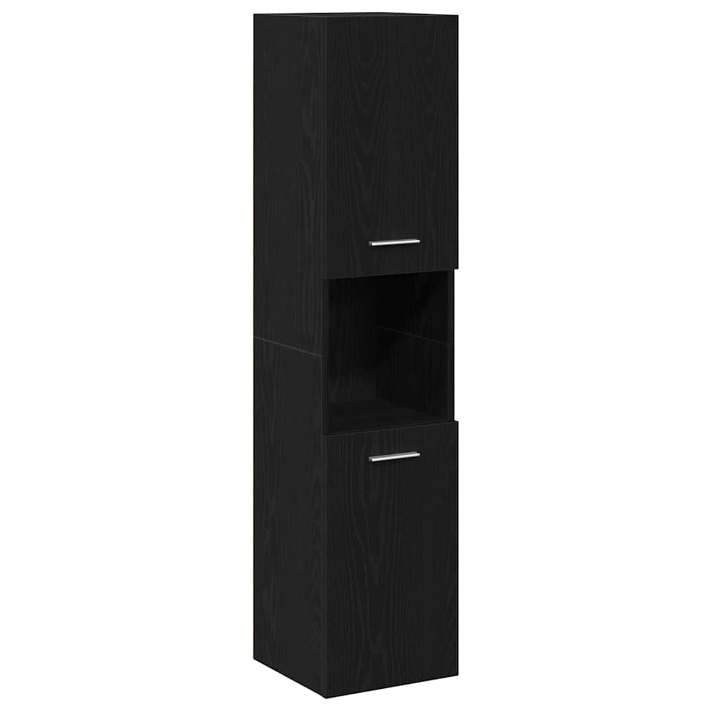 Bathroom Furniture Set 3 pcs Black Oak Engineered Wood