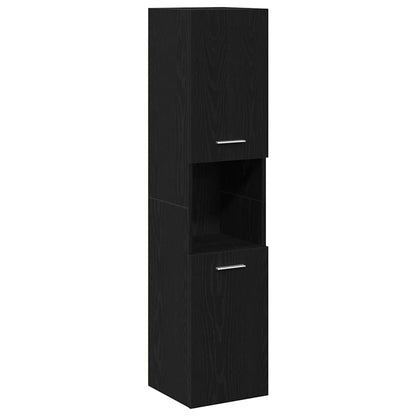 Bathroom Furniture Set 3 pcs Black Oak Engineered Wood