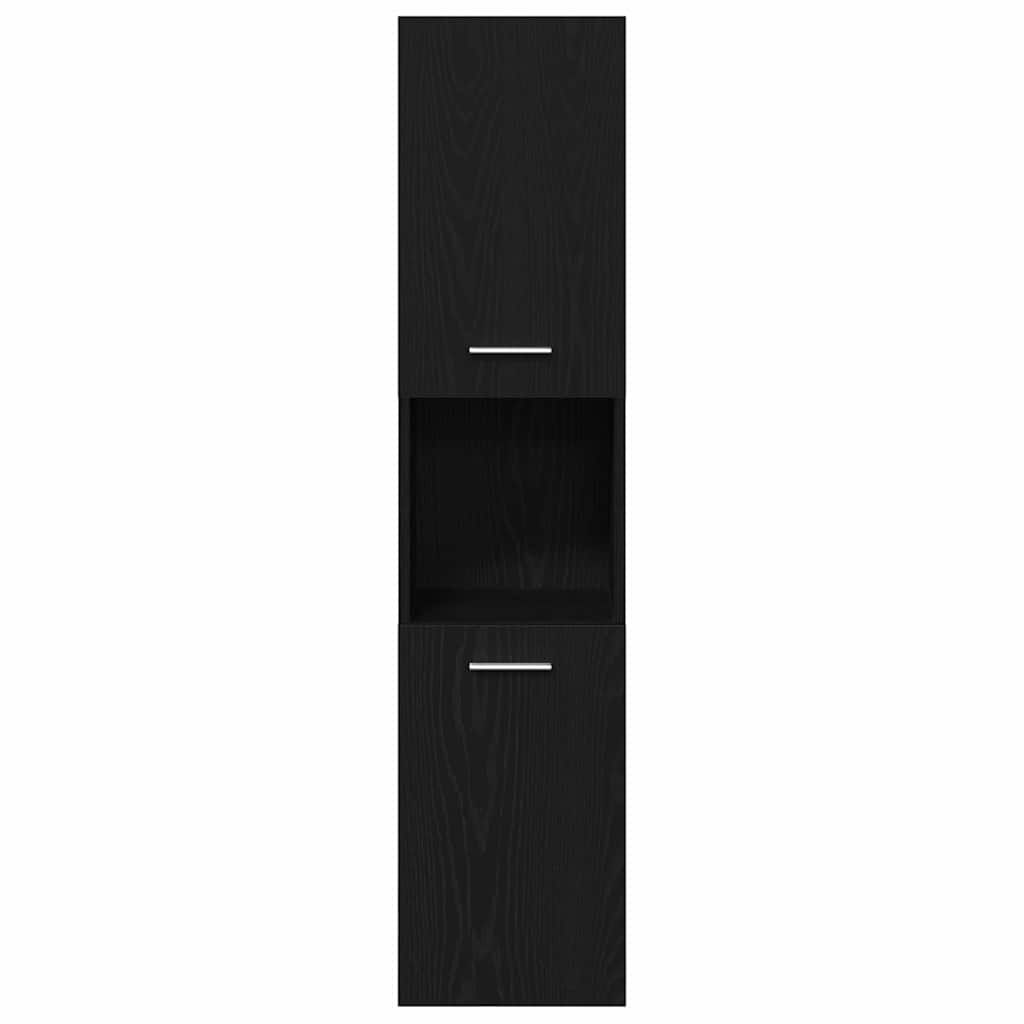 Bathroom Furniture Set 3 pcs Black Oak Engineered Wood