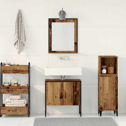 Bathroom Furniture Set Wall-mounted 2 pcs Brown Engineered wood