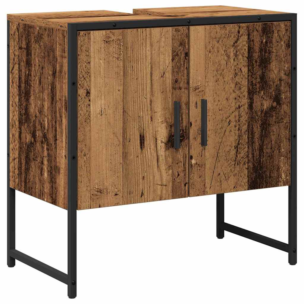 Bathroom Furniture Set Wall-mounted 2 pcs Brown Engineered wood