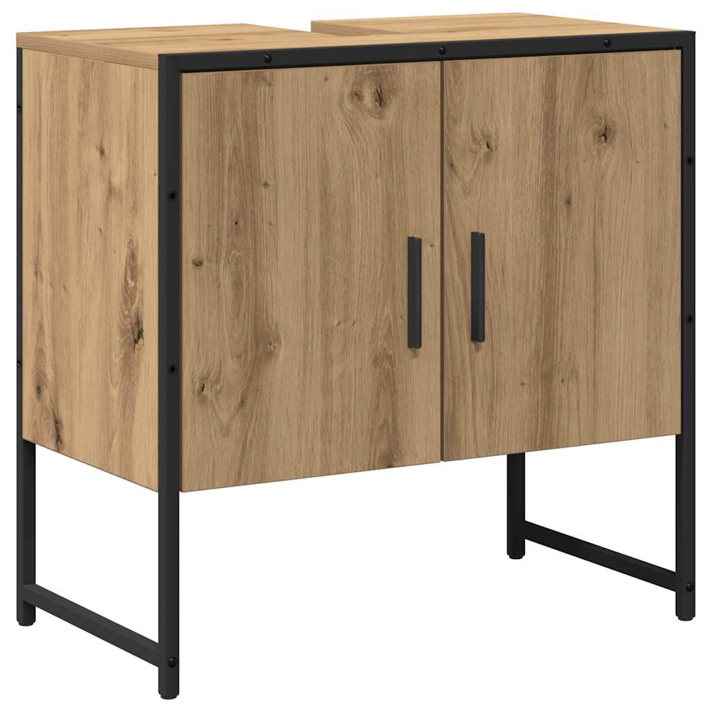 Bathroom Furniture Set Wall-mounted 2 pcs Brown Engineered wood