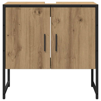 Bathroom Furniture Set Wall-mounted 2 pcs Brown Engineered wood