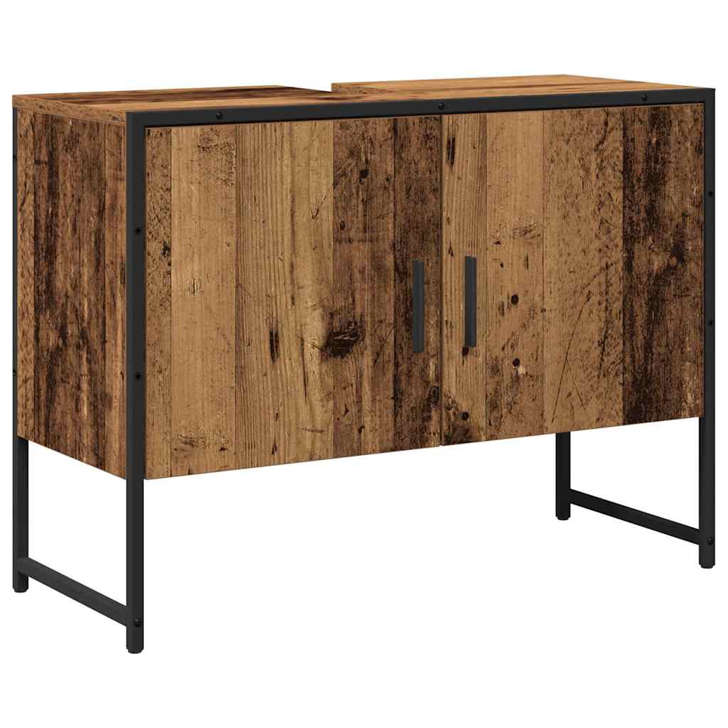 Bathroom Furniture Set Wall-mounted 2 pcs Brown Engineered wood
