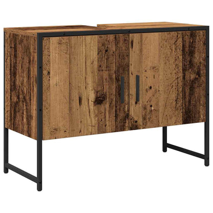 Bathroom Furniture Set Wall-mounted 2 pcs Brown Engineered wood