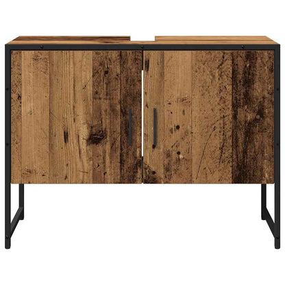 Bathroom Furniture Set Wall-mounted 2 pcs Brown Engineered wood
