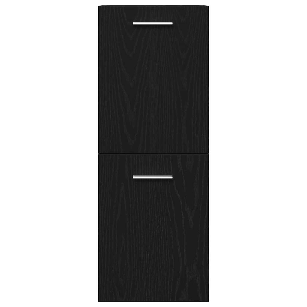 Bathroom Furniture Set 3 pcs Black Oak Engineered Wood